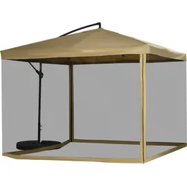 Outsunny Ampelschirm 295 x 295 cm Beige