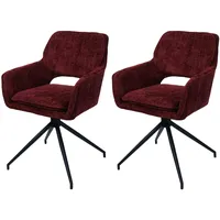 Mendler 2er-Set Esszimmerstuhl HWC-N74, Küchenstuhl, drehbar Auto-Return, Stoff Chenille