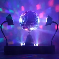 Spiegelkugel 2 LED Schwanenhals Spots Party Disco Effekt USB/Batterie