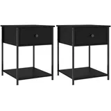 vidaXL Nachtschrank 2 Stk. 44 x 45 x 58 cm Schwarz