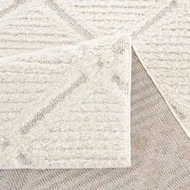Carpet City Teppich Hochflor Wohnzimmer - 160x230 cm - Landhaus-Stil Einfarbig Creme - Cut-Loop, Hochtief, 3D-Effekt - Shaggy Teppiche Flauschig-Weich Schlafzimmer Langflor