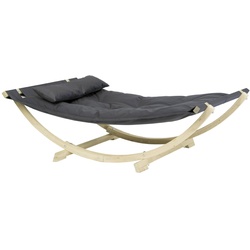 AMAZONAS Hängematte Lounge Bed Holz Grau Anthrazit