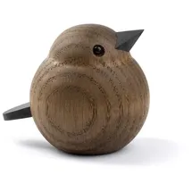 Novoform Holztier Mini Spatz Dekofigur - Nachhaltig gefertigt 4,8 x 5,8 x 5 cm Eiche gerä...