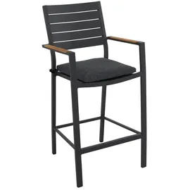 Dehner Barstuhl Montpellier 56,5 x 55,5 x 113 cm Dunkelgrau/Braun