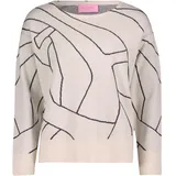 Betty Barclay Damen Strickpullover mit Jacquard Patch Beige/Grey,44 - 44