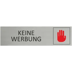 CombiCraft Aluminium Türschild Keine Werbung 165x45mm mit 3M-Tape