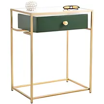 JV Möbel Schmaler Konsolentisch 40 x 80 x 60 cm Gold/Grün