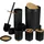 Relaxdays Badezimmer Set Badaccessoire-Set Schwarz