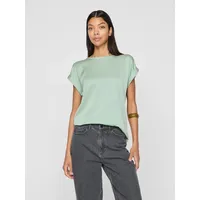 VILA Kurzarmshirt "VIELLETTE S/S SATIN TOP - NOOS", Damen,