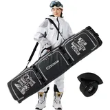 XCMAN Snowboardtasche mit Rollen Robuste 160/190cm Snowboard-Tasche Für -Skitrage-Rucksack Flugreisen geeignet