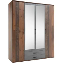 Pol-Power Drehtürenschrank Chicago 159 x 197 x 54 cm Braun