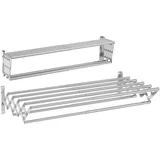 Wäscheständer Wandmontage, Ausziehbarer Wäschetrockner mit 7 Stangen, platzsparender Trockenständer für Badezimmer/Balkon/Wohnheim, Handtuchhalter aus Edelstahl, (42-80) x (10-34) x 14,5cm, Belastung