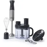 Petra 5-in-1 Stabmixer, Zerkleinerer, Stabmixer, Schneebesen, Hacken, Schneiden, Schreddern, Edelstahlklingen, 1,2 l BPA-freier Behälter, 2 Geschwindigkeitsstufen
