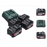 Metabo Basis Set 4x Li-Power Akkupack 18 V 4,0 Ah CAS Li-Ion Akku ( 4x 625027000 ) + ASC 55 Ladegerät ( 627044000 )