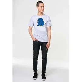 LOGOSHIRT T-Shirt "Sendung mit der Maus - Elefant", Herren, Gr. L, grau (grau, meliert), 95% Baumwolle, 5% Viskose, unifarben, normal, Rundhals, Shirts T-Shirt, mit coolem Print