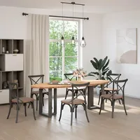 VidaXL Esstisch Hellbraun 240x100x74 cm Massivholz Eiche Oval -