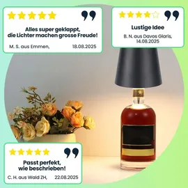 ideoon lights Akku Flaschenlampe Schwarz