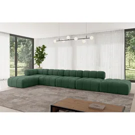 altdecor Ecksofa modulares Sofa Kerru-L3 - 475x190x70 cm Grün Cord