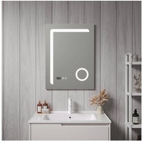 pro.tec LED-Badspiegel Chambave 50x70 cm Silberfarben