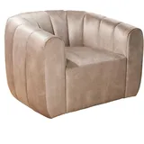 Riess-Ambiente Loungesessel BABYLON Samt 360° drehbar 1-St 70 x 70 x 70 cm champagner