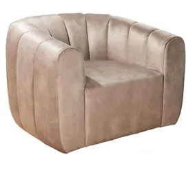 Riess-Ambiente Loungesessel BABYLON Samt 360° drehbar 1-St 70 x 70 x 70 cm champagner