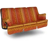 ANGERER Freizeitmöbel GmbH Hollywoodschaukel Auflage Exklusiv - passend für viele 3-Sitzer Hollywoodschaukeln - Schaukelauflage Made in Germany (Orange-Gelb Gemustert Bordüre)