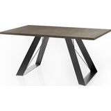 WFL GROUP Esstisch Colter im Modern Still, Rechteckig Tisch - Ausziehbar von 160 cm bis 260 cm, Pulverbeschichtete schwarzen Metallbeine - 160 x 90 cm - Farb...