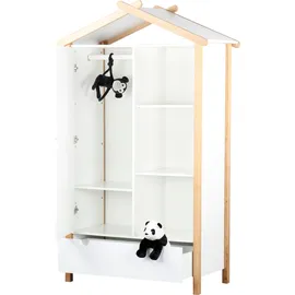 Möbilia Kinderkleiderschrank Dolidoo 112 x 51 x 187 cm Kiefer lackiert weiß