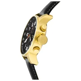 Riess-Ambiente Invicta I-Force 3330 Herren uhr - Wasserdicht - Analog - Quarzuhrwerk - Edelstahl mit schwarzen zifferblat - 46mm - Gold