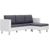 vidaXL 3-Sitzer-Sofa mit Kissen Weiß Kunstleder