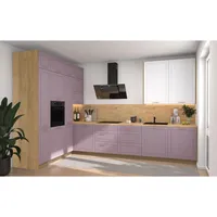 Feldmann-Wohnen L-Form, Violett, Metall, L-Form, 347x243x202 cm, Küchen, Küchenzeilen & Küchenblöcke, Küchenzeilen ohne Geräte