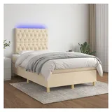 vidaXL Boxspringbett 120 x 200 cm H1 Creme