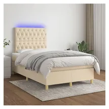 vidaXL Boxspringbett 120 x 200 cm H1 Creme