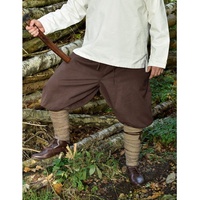 Battle Merchant Wikinger-Kostüm Wikinger Hose / Rushose Olaf, braun, aus Baumwolle braun