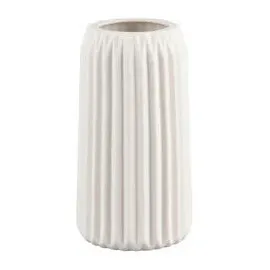 Mirrors and More Vase Ruffle (Ø x H: 10,5 x 20 cm, Keramik, Weiß,
