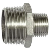 Riegler 125678-277.20-ES Doppelgewindenippel, red, Achtkant, R 2, R 1,