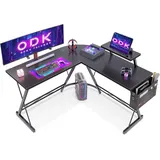 LuxusKollektion Gaming Schreibtisch Eckschreibtisch mit Monitorständer Schwarz 127 x 127 cm