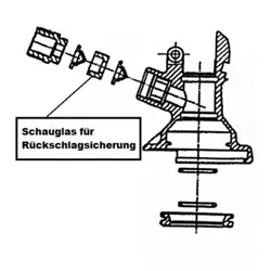 Schauglas für Rückschlagsicherung für Keg - Verschluss (Micro Matic)
