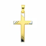 Kettenanhänger ADELIA ́S "Kreuzanhänger 585 Gold ( 14K )", silber, Schmuckanhänger, Damen, Gold, Kettenanhänger, Goldanhänger Kreuz
