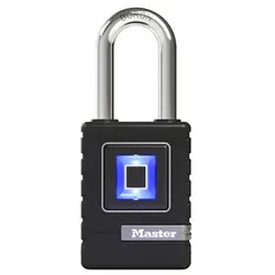 MasterLock 4901EURDLH, Smart-Padlock, Lesegerät für den Fingerabdruck, Schwarz,
