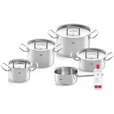 Fissler Original-Profi Collection/Edelstahl-Kochtopfset, 5-teilig, inkl. Metall-Deckel + Gratis Edelstahlpflege - Induktion [Exklusive bei Amazon], Silber