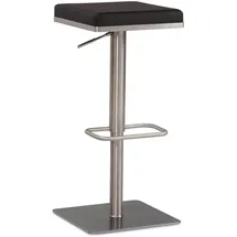 FineBuy Barhocker höhenverstellbar gepolstert quadratisch Edelstahl Schwarz