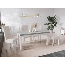 WFL GROUP Esstisch Hellgrau, Rechteckig,Rechteckig, 80x78x140 cm Esszimmer, Tische, Esstische