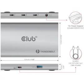 Club 3D ThunderboltTM 4 portabler 5-in-1 Hub mit Smart Power