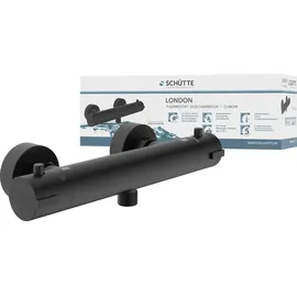 Schütte London Thermostat Duscharmatur mit Verbrühschutz Schwarz Matt