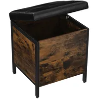 VASAGLE Truhenbank gepolstert Vintagebraun-Schwarz 38 x 76 x 38 cm