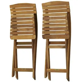 Möbel Kraft Balkonklappstuhl 2er-Set aus Akazienholz Java ¦ holzfarben ¦ Maße (cm): B: 55 H: 85