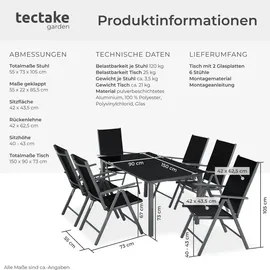 Tectake Aluminium Set 7-tlg. dunkelgrau