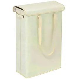 retsamv Schmaler Wäschekorb mit Deckel, großes Fassungsvermögen, Wasserdichter Faltbarer Wäschekorb für Schlafzimmer, Klein (beige)