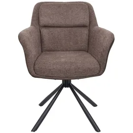 Mendler 2er-Set Esszimmerstuhl HWC-K33, Küchenstuhl Stuhl, drehbar Auto-Position, Stoff MVG Kunstleder, braun-dunkelbraun